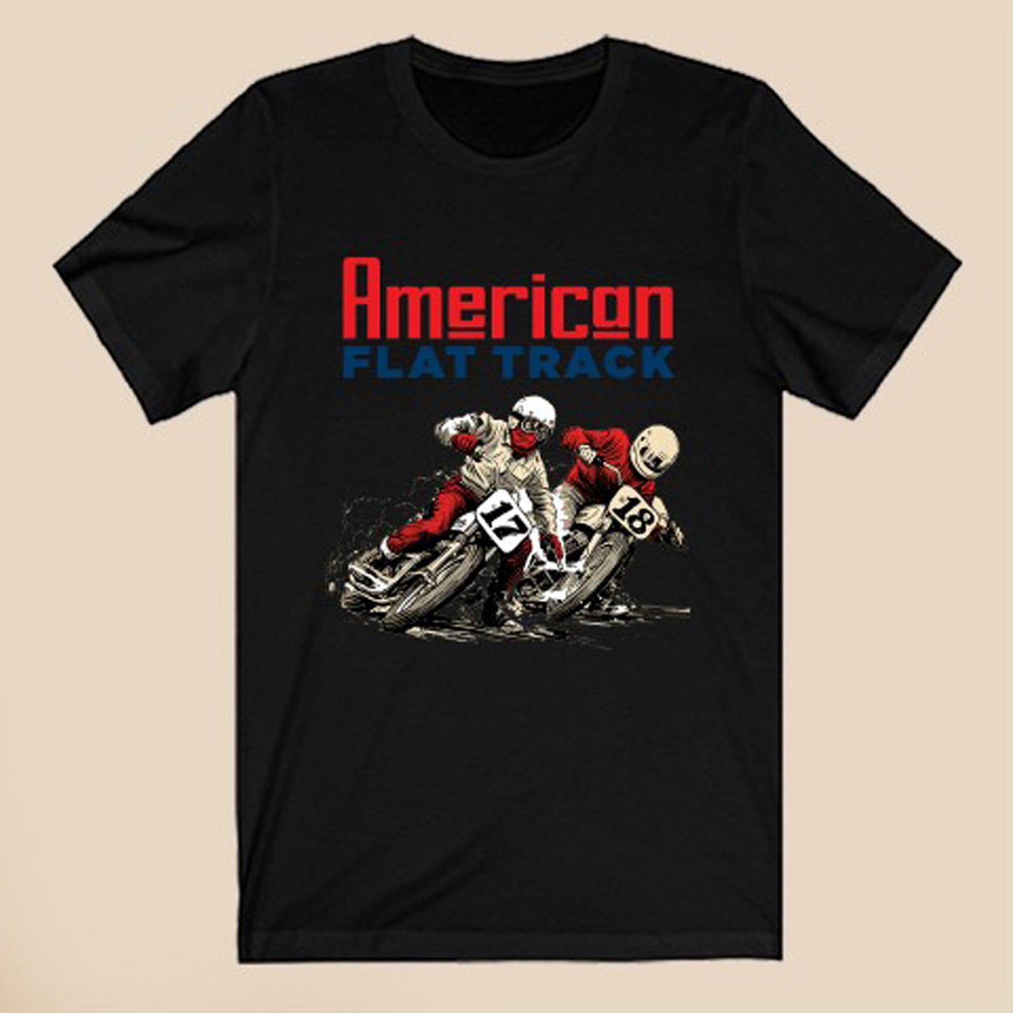 AMA American Flat Track Motocross Logo Symbol Black T-Shirt Size S to 3XL