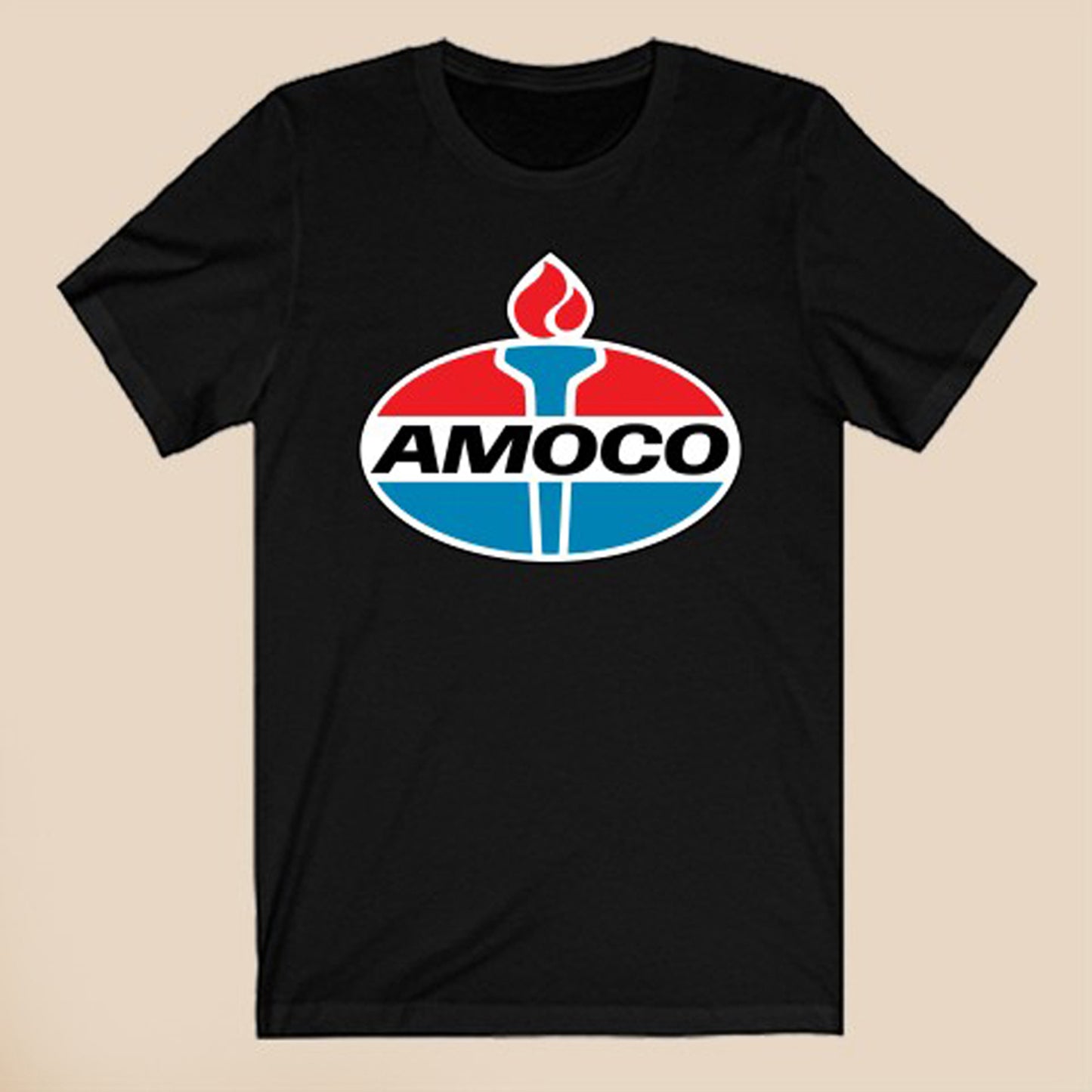 Amoco Standard Oil Company Logo Symbol Black T-Shirt Size S to 3XL