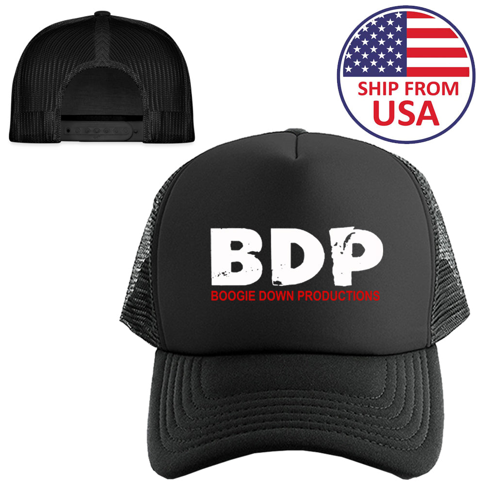 BDP Boogie Down Productions Logo Symbol Black Trucker Hat Cap