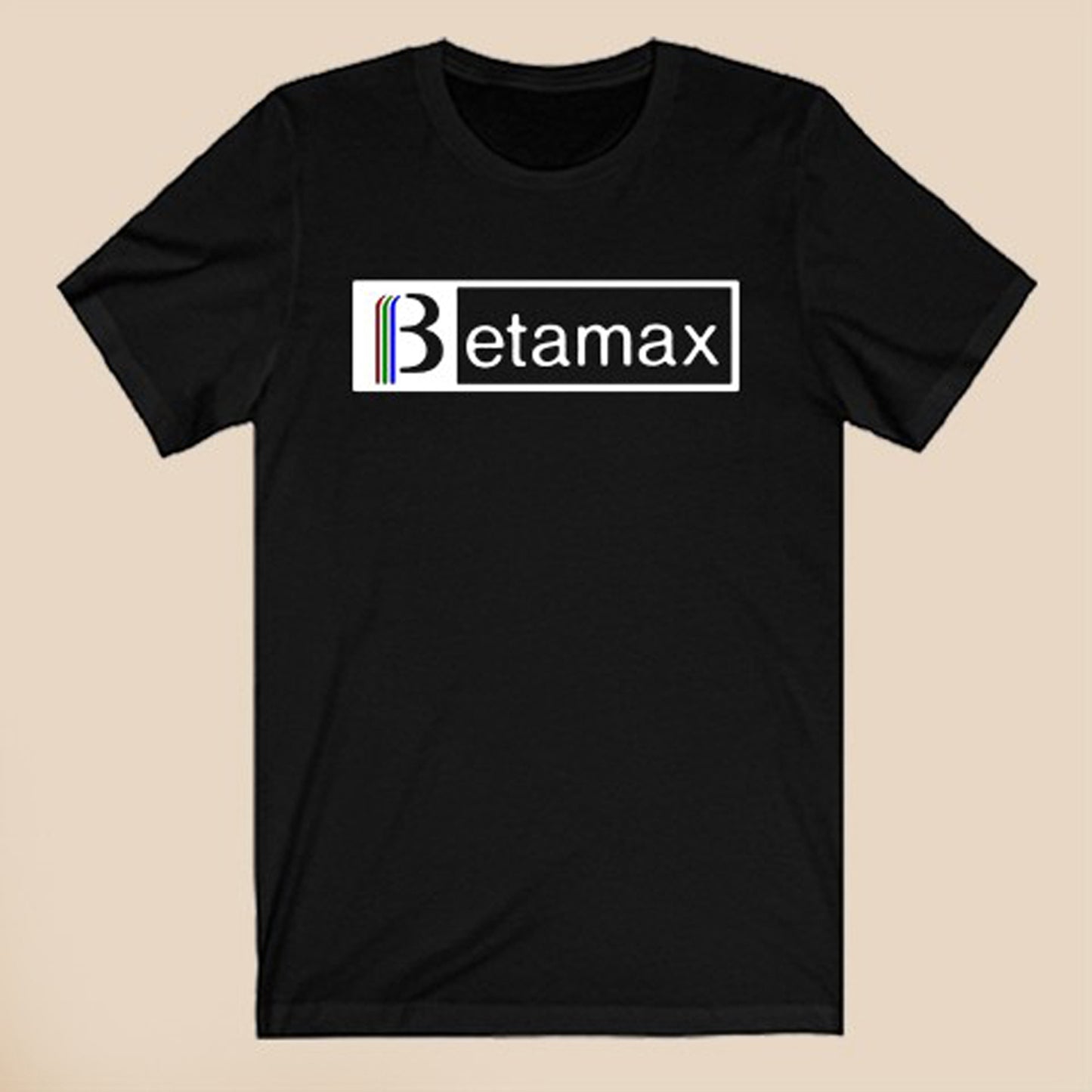 Betamax Analog Recording and Cassette Logo Symbol Black T-Shirt Size S to 3XL