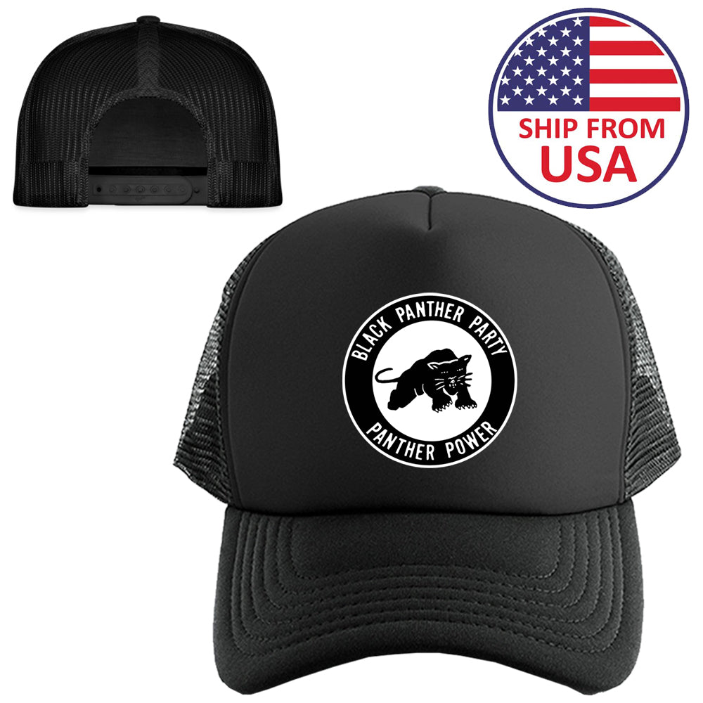 Black Panther Party Logo Symbol Black Trucker Hat Cap