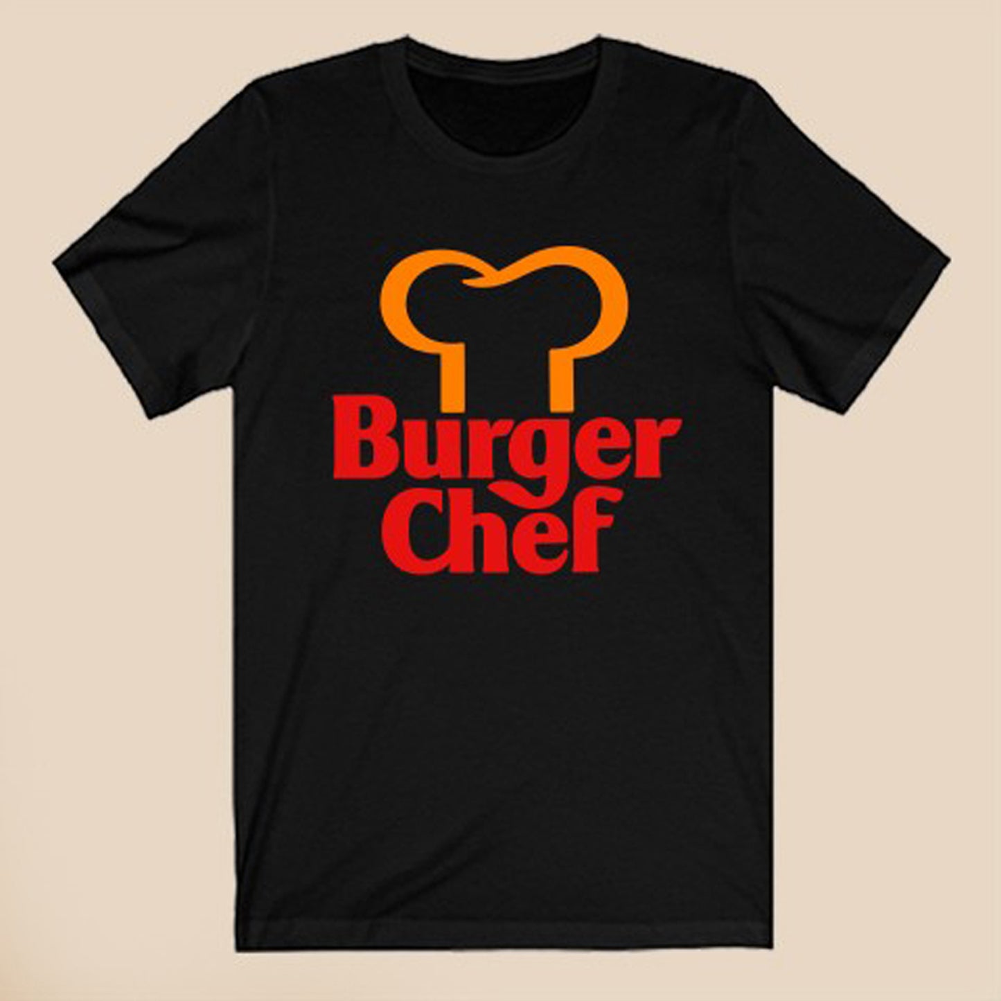 Burger Chef Hamburger Logo Symbol Black T-Shirt Size S to 3XL