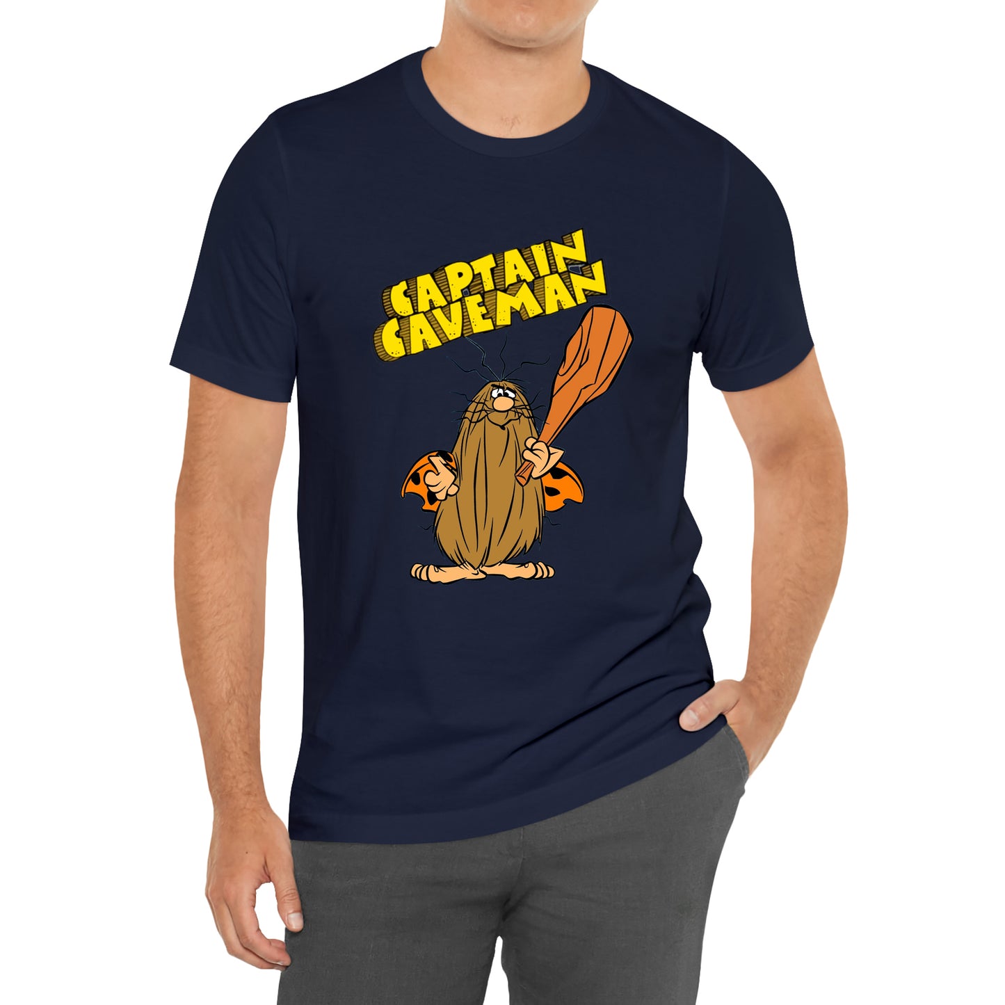Captain Caveman Retro TV Show Logo T-Shirt Size S to 3XL