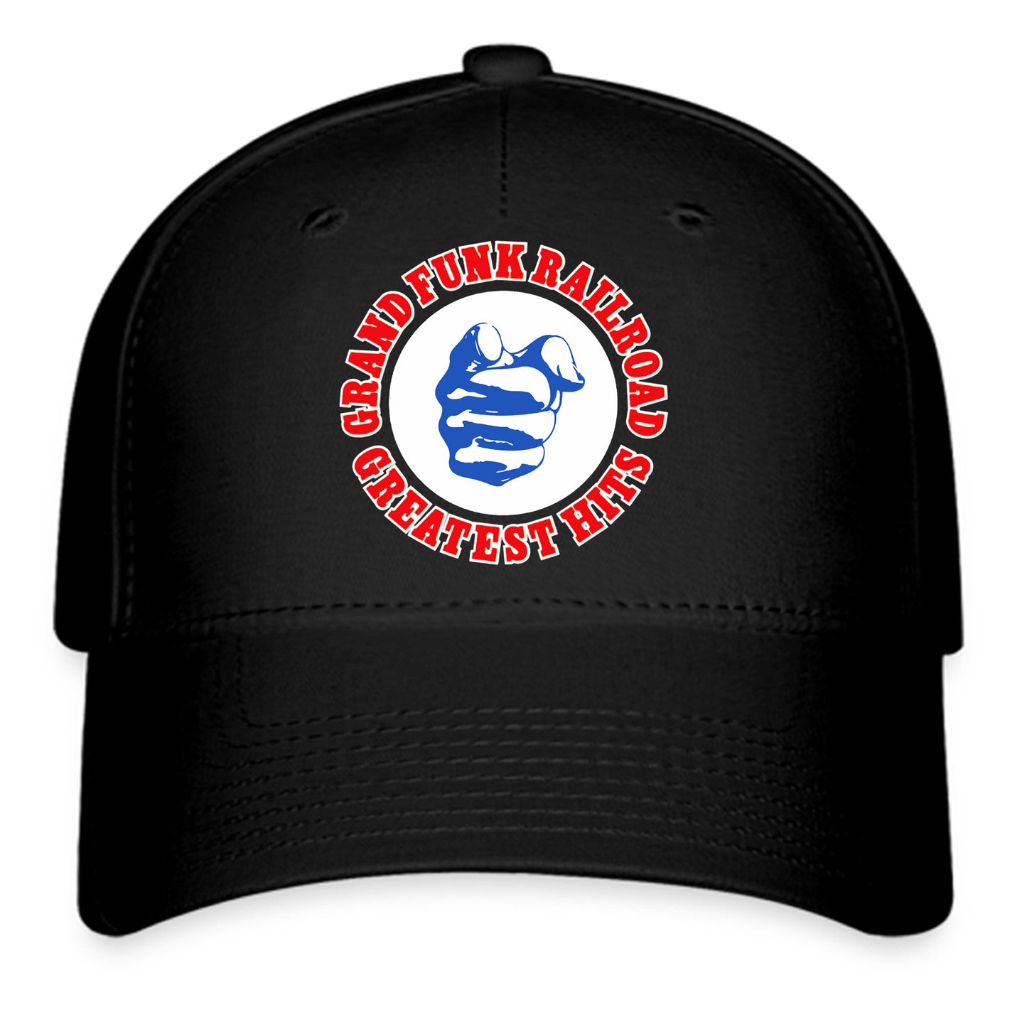 GRAND FUNK Railroad Logo Symbol Black Baseball Cap Hat Size Adult S/M and L/XL