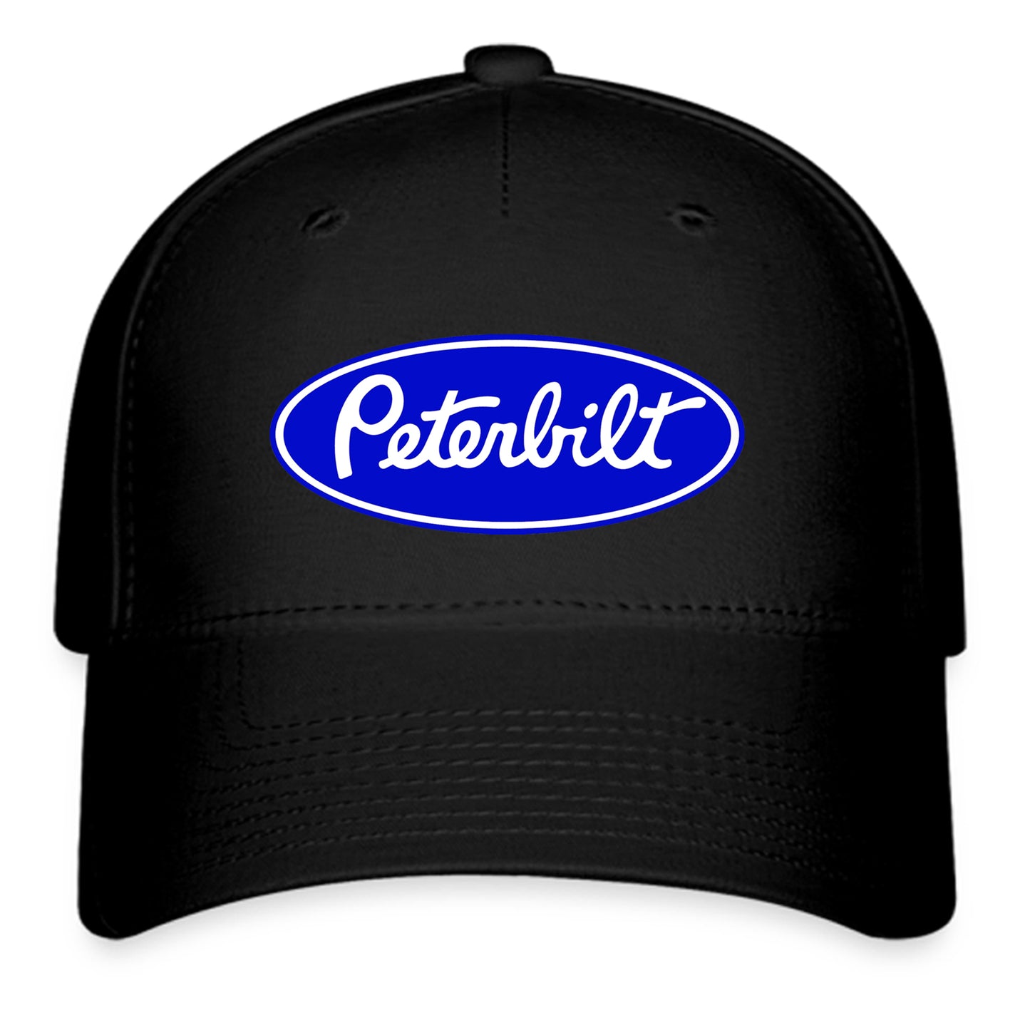Peterbilt Blue Logo Symbol Black Baseball Cap Hat Size Adult S/M and L/XL