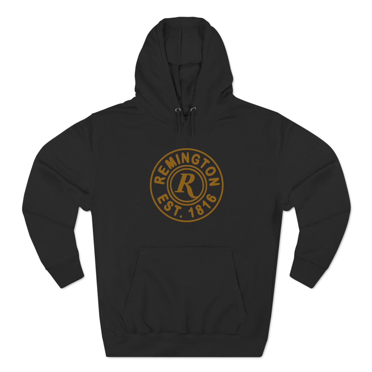 Remington Brown Logo Black Hoodie Sweatshirt Size S to 3XL