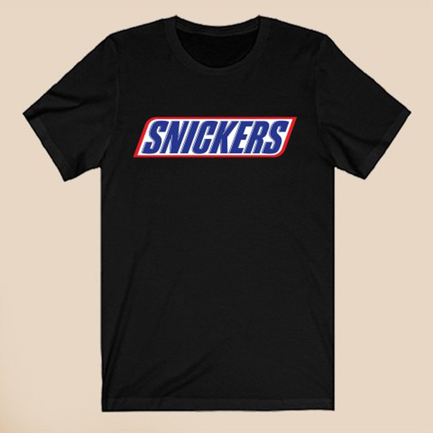 Snickers Chocolate Bar Logo Symbol Black T-Shirt Size S to 3XL
