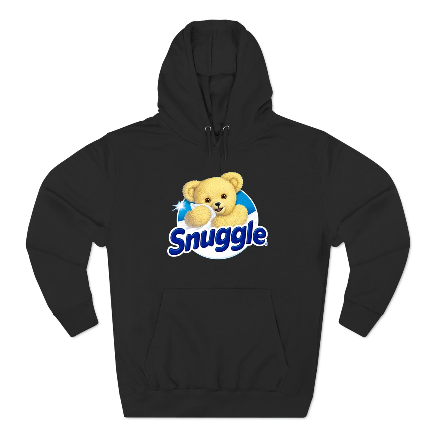 Snuggle Logo Black Hoodie Sweatshirt Size S to 3XL