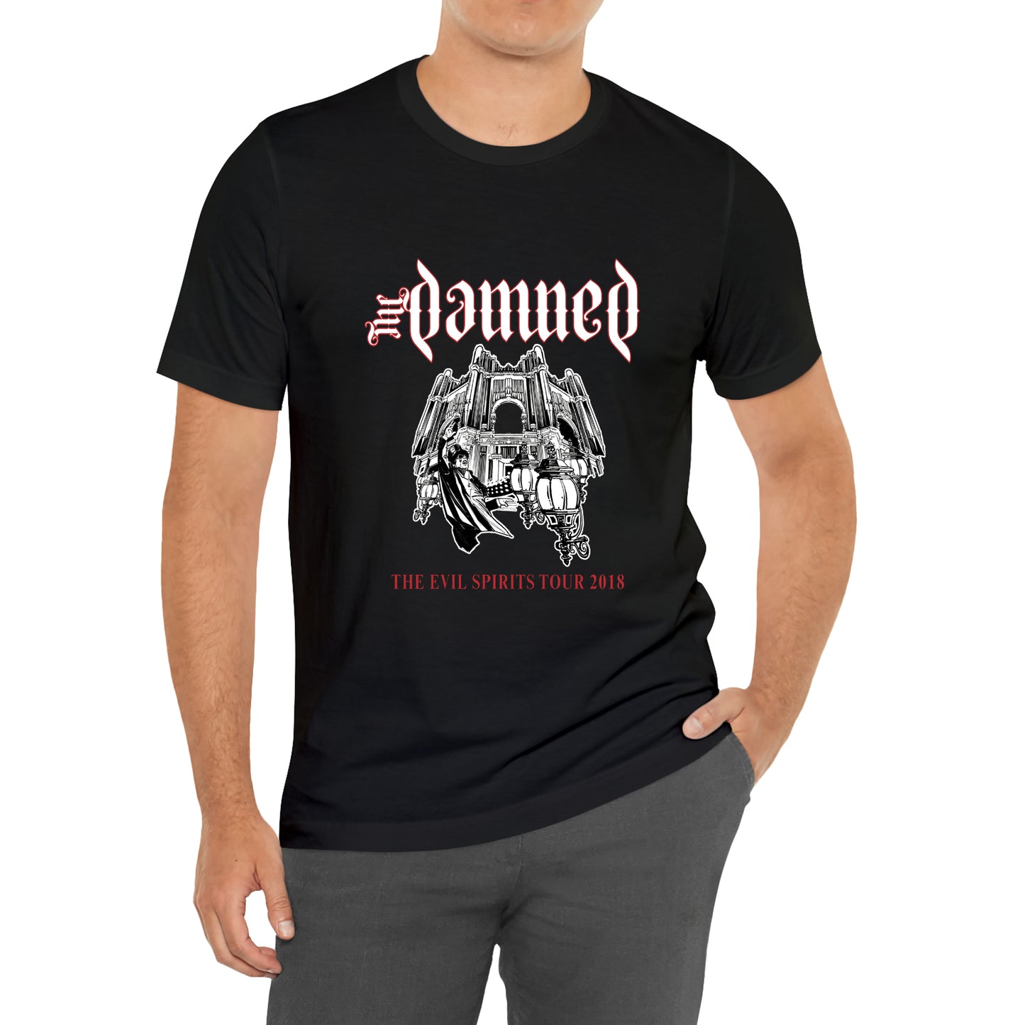 The Damned English Punk Rock Band The Evil Spirits Tour 2018 Logo Symbol Black T-Shirt Size S to 3XL