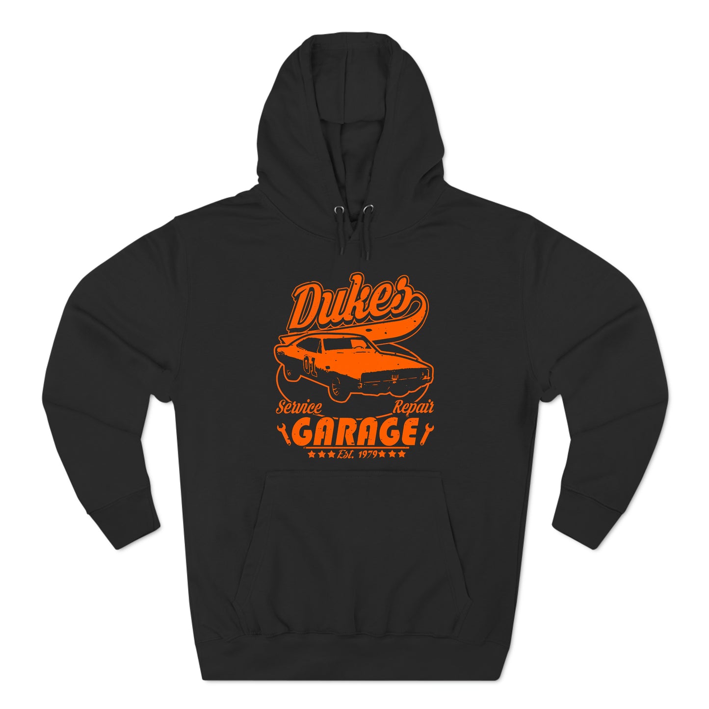 The Dukes of Hazzard General Lee Car Repair Garage Black Hoodie Sweatshirt Size S to 3XL