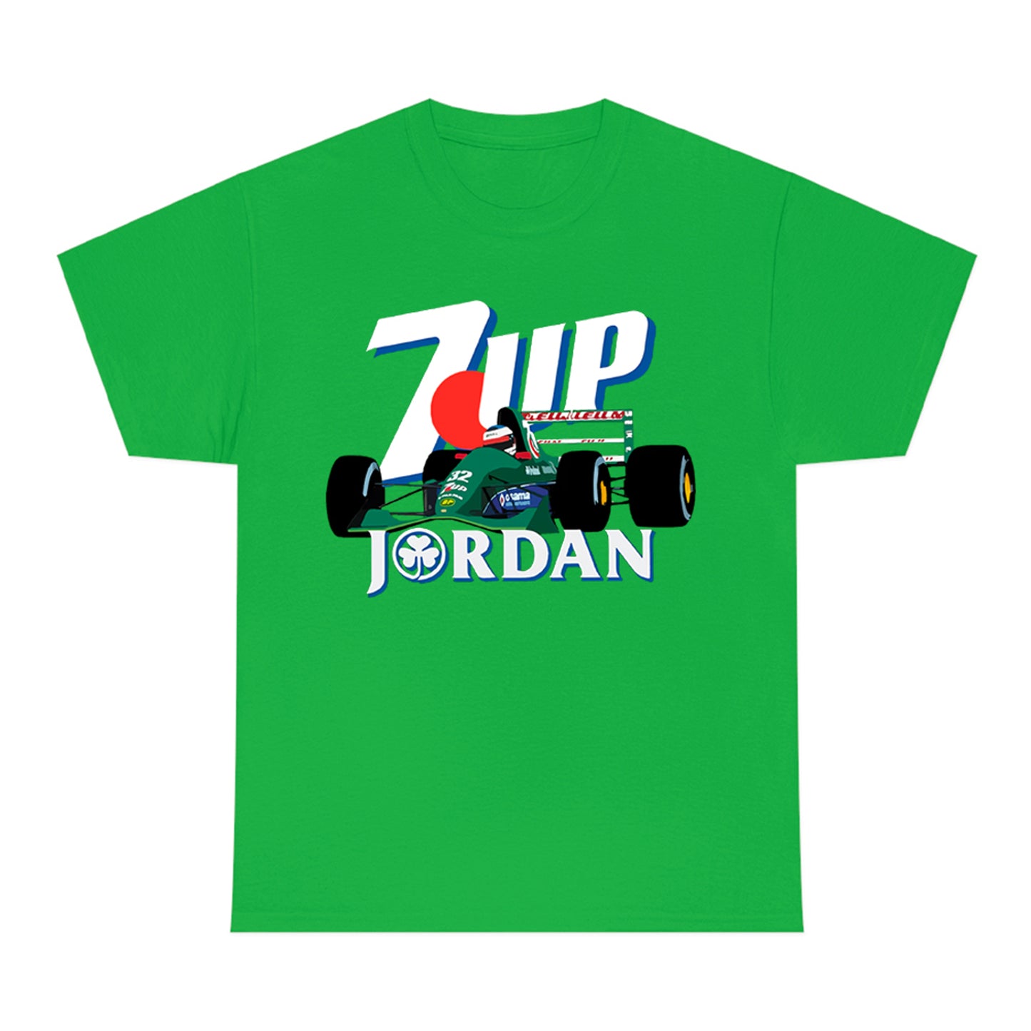 7up Jordan Racing Team Logo Yellow Green T-Shirt Size S to 3XL