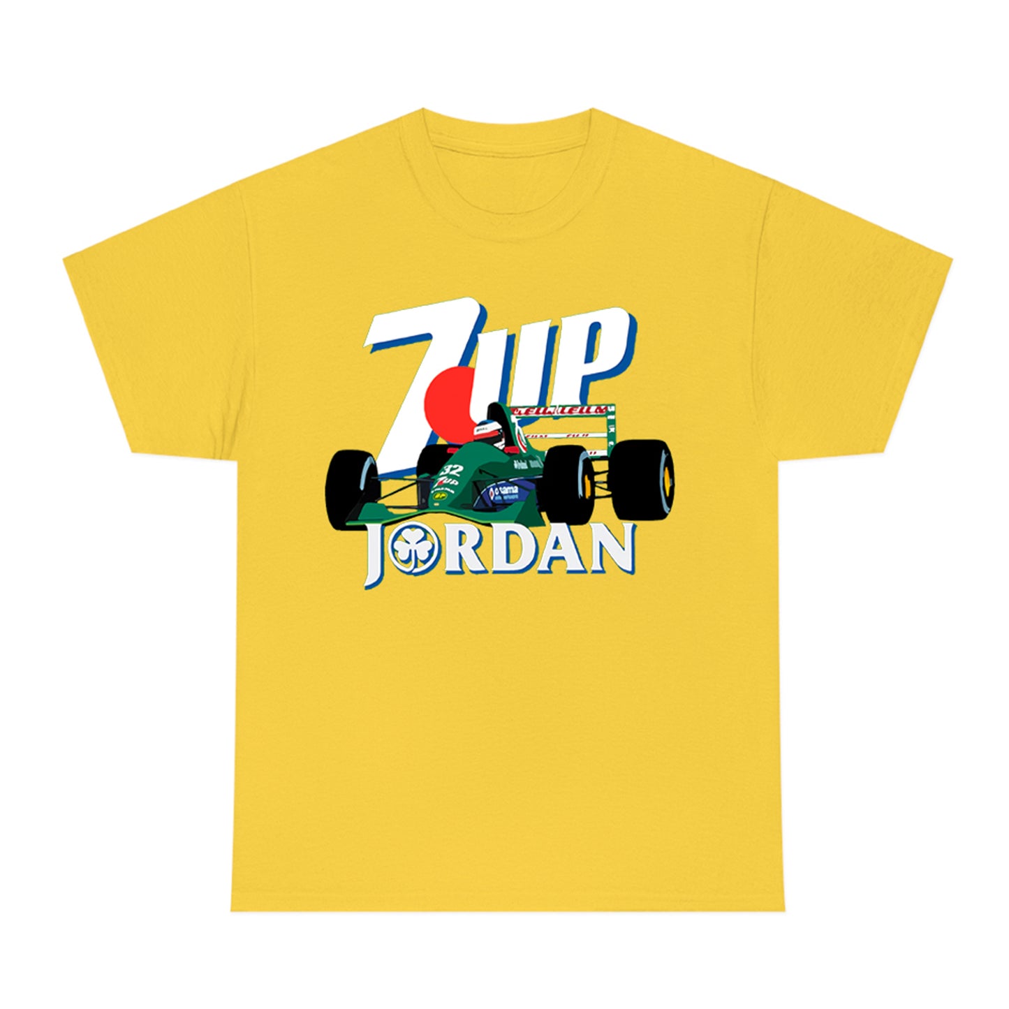 7up Jordan Racing Team Logo Yellow Green T-Shirt Size S to 3XL