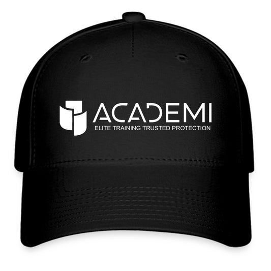 ACADEMI Elite Training Trusted Protection Logo Symbol Black Baseball Cap Hat Size Adult S/M and L/XL