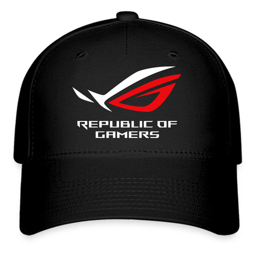 ASUS ROG Republic of Gamers Gaming Logo Symbol Black Baseball Cap Hat Size Adult S/M and L/XL