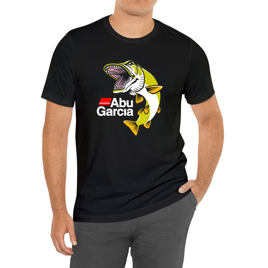 Abu Garcia Big Fish Fishing Logo Black T-Shirt Size S to 3XL