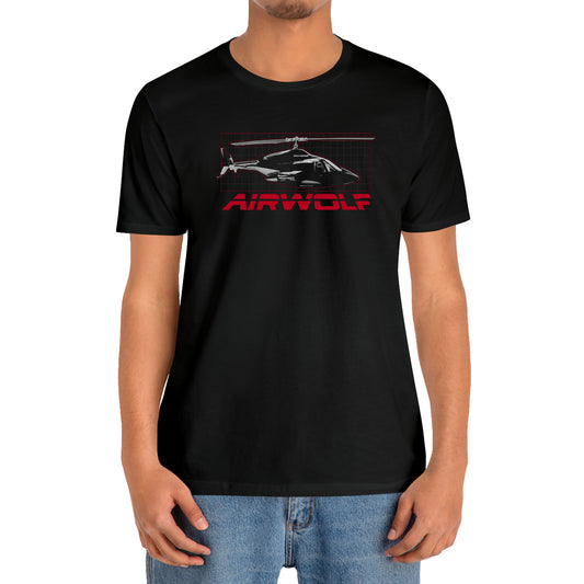 Airwolf Air Wolf TV Series Icon Logo Black T-Shirt Size S to 3XL
