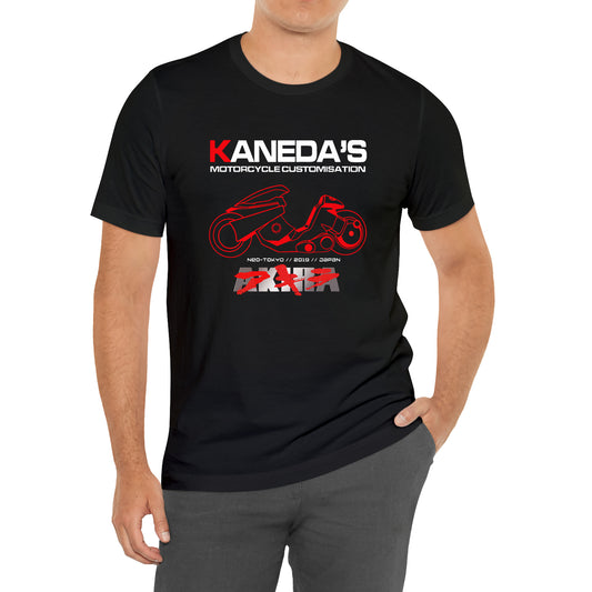 AKIRA Kaneda Motorcycles Logo Anime Manga Black T-Shirt Size S to 3XL