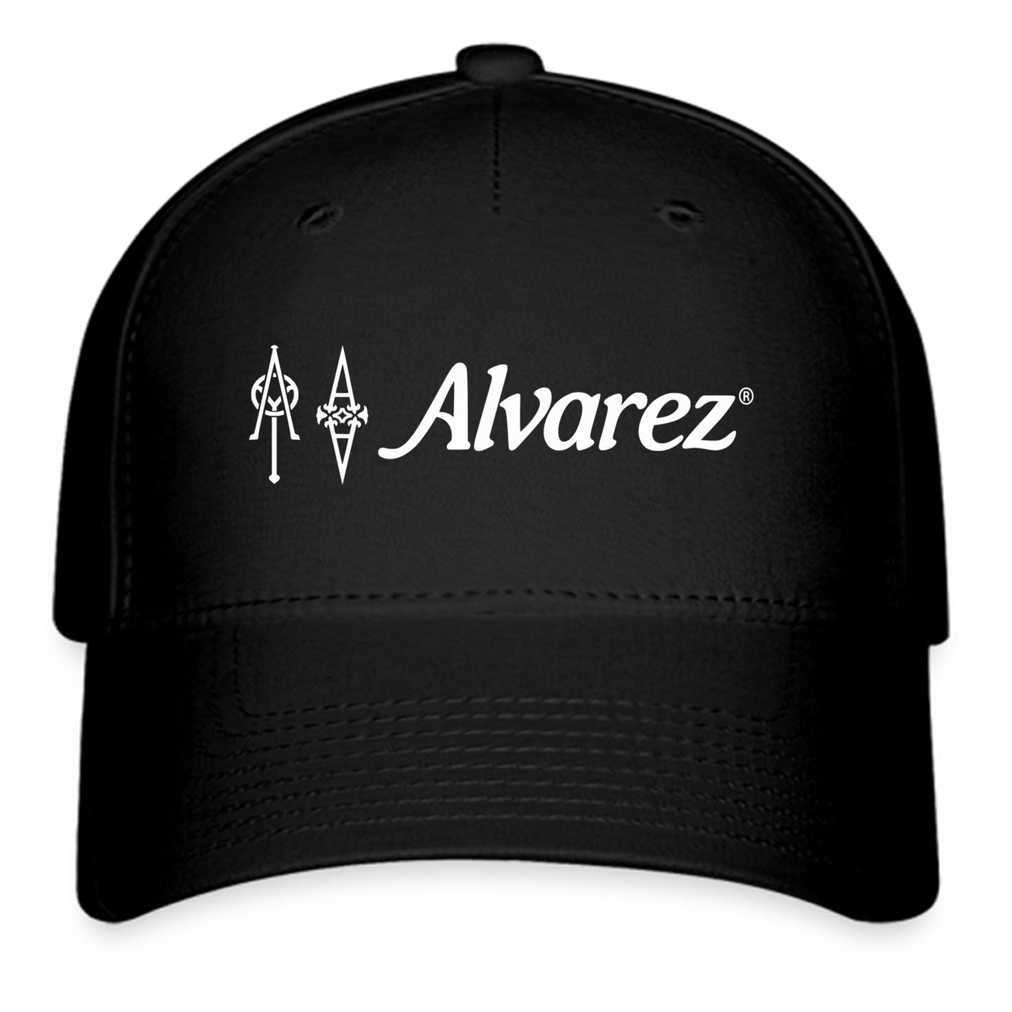 Alvarez Guitar Bass Music Logo Symbol Black Baseball Cap Hat Size Adult S/M and L/XL