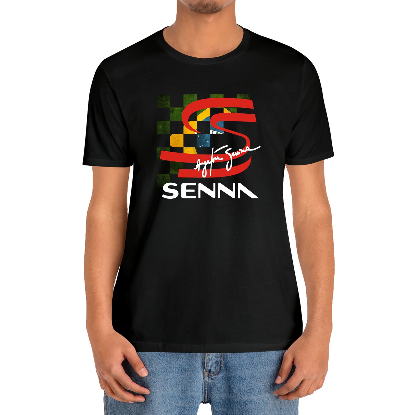 Ayrton Senna Logo World Racing Legend T-Shirt Size S to 3XL