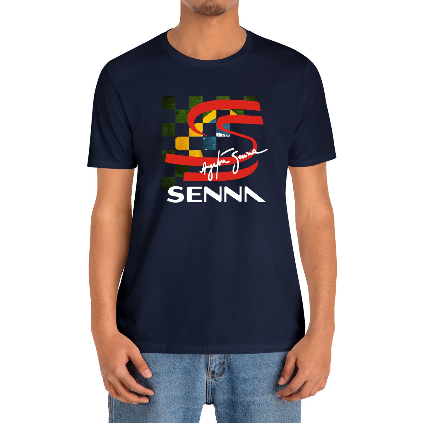 Ayrton Senna Logo World Racing Legend T-Shirt Size S to 3XL