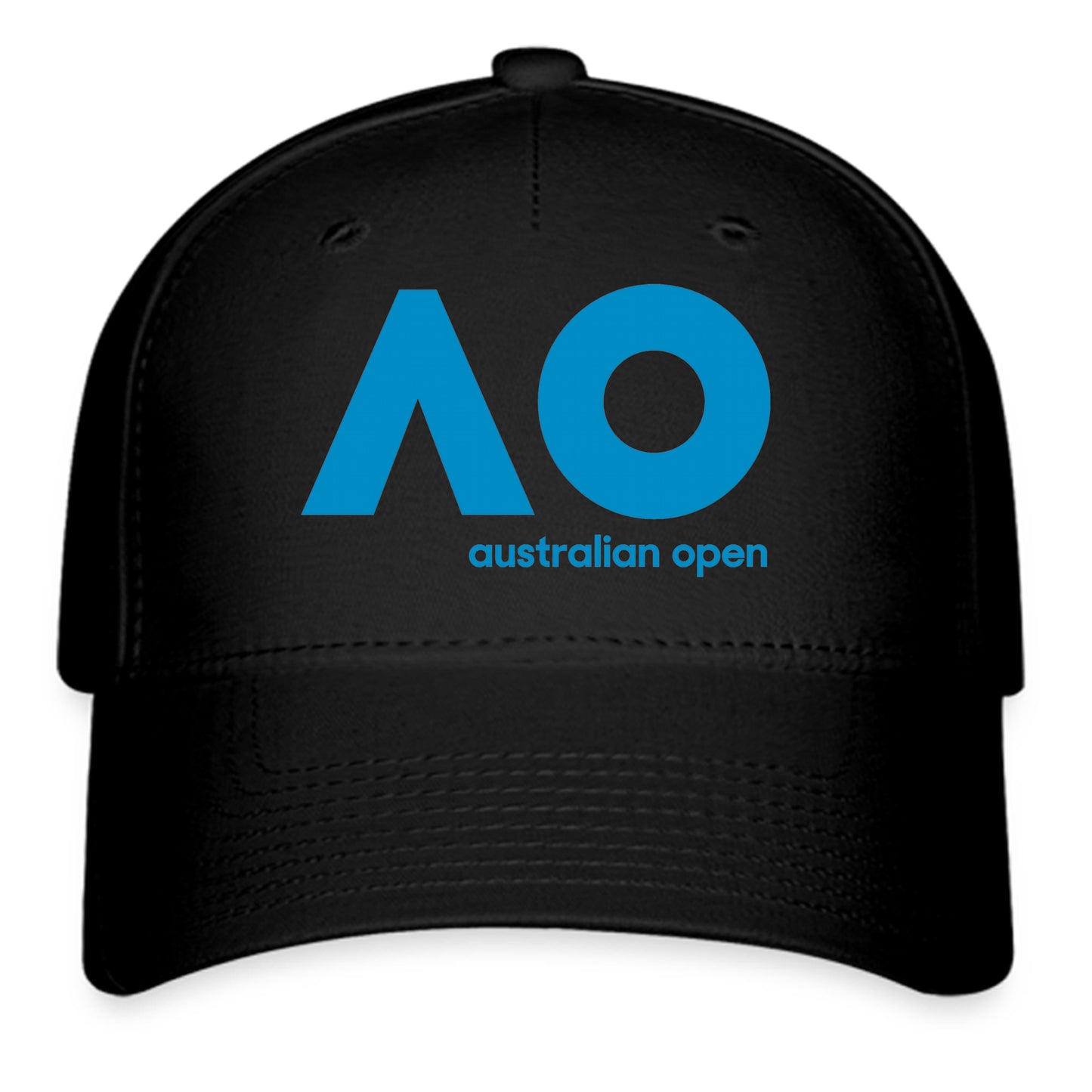 Australian Open AO Tennis Logo Symbol Black Baseball Cap Hat Size Adult S/M and L/XL