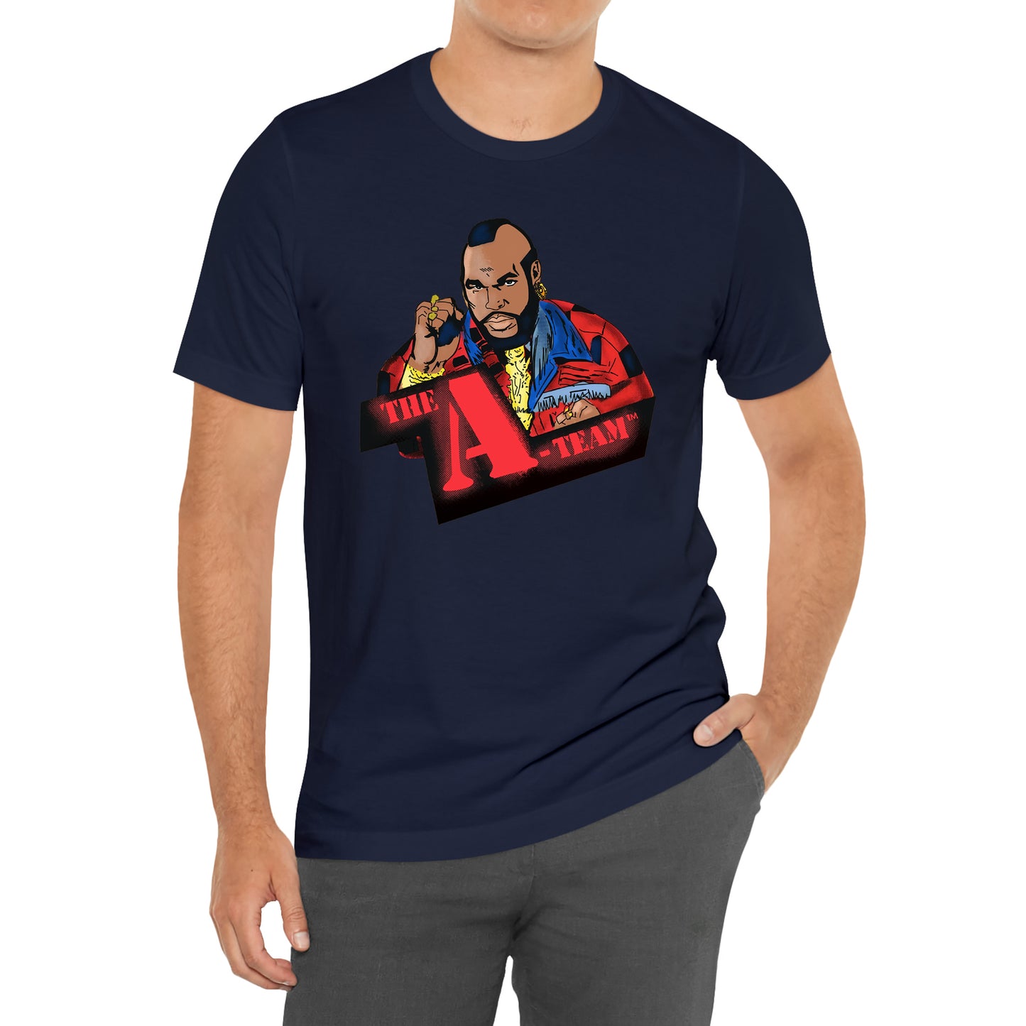 The A Team Movie BA Mr. T Icon Cast Navy T-Shirt Size S to 3XL