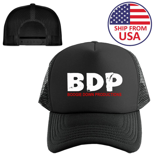 BDP Boogie Down Productions Logo Symbol Black Trucker Hat Cap
