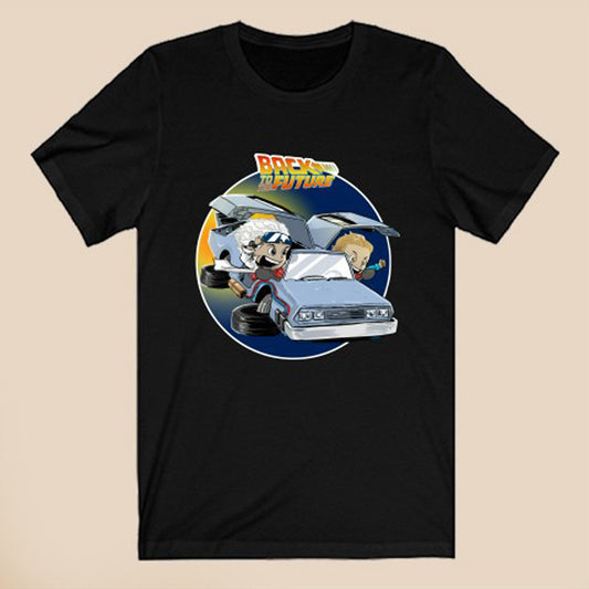 Back To The Future American Science Fiction Film Logo Symbol Black T-Shirt Size S to 3XL