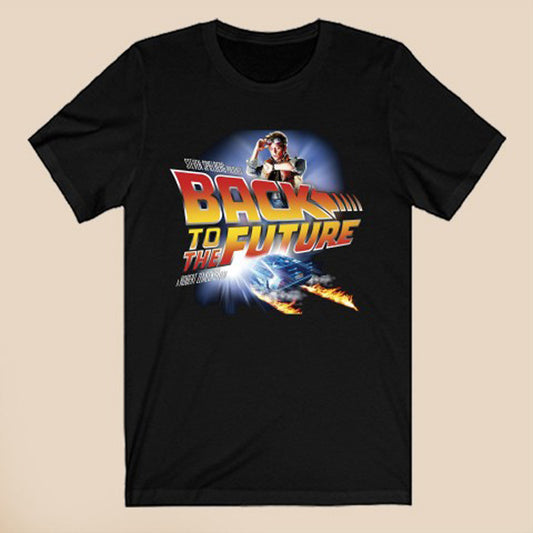 Back to The Future an American Science Fiction Movie Logo Symbol Black T-Shirt Size S to 3XL