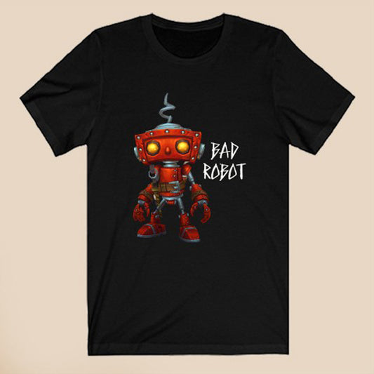 Bad Robot Funny Samurai Robot Logo Symbol Black T-Shirt Size S to 3XL