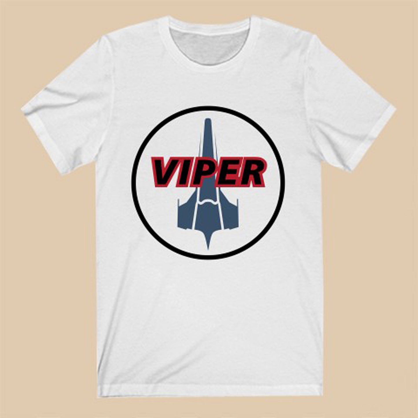 Battlestar Galactica Viper Logo Symbol White T-Shirt Size S to 3XL