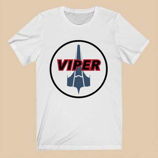 Battlestar Galactica Viper Logo Symbol White T-Shirt Size S to 3XL