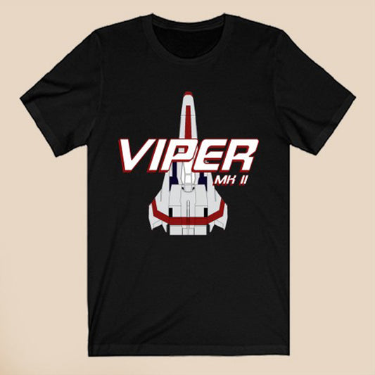 Battlestar Galactica Viper Logo Symbol Black T-Shirt Size S to 3XL