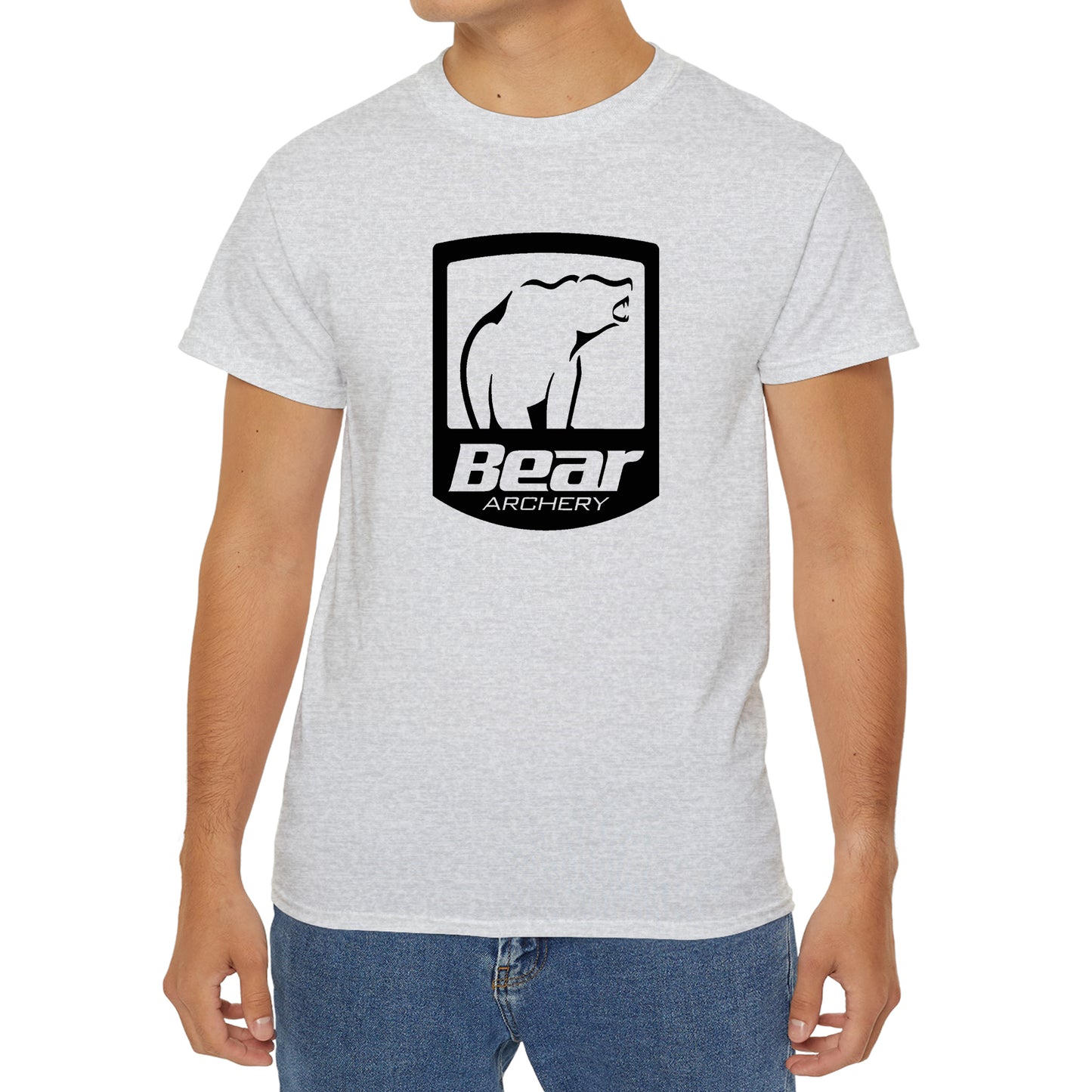 Bear Archery Hunting Bows Logo Grey T-Shirt Size S to 3XL