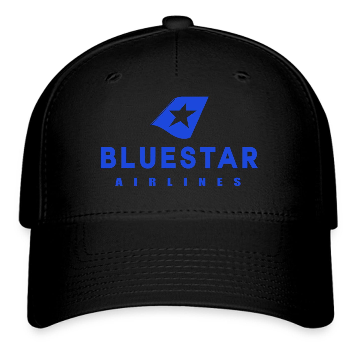 BlueStar Airlines Logo Symbol Black Baseball Cap Hat Size Adult S/M and L/XL