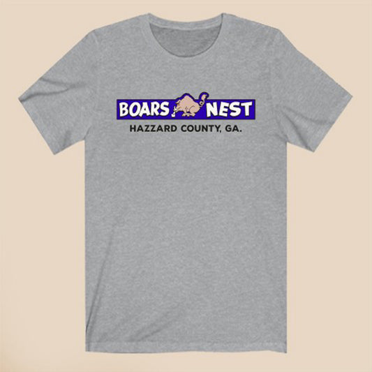 Boars Nest Dukes of Hazzard Logo Symbol Gray T-Shirt Size S to 3XL
