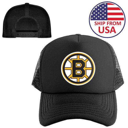 Boston Strong Symbol Black Trucker Hat Cap