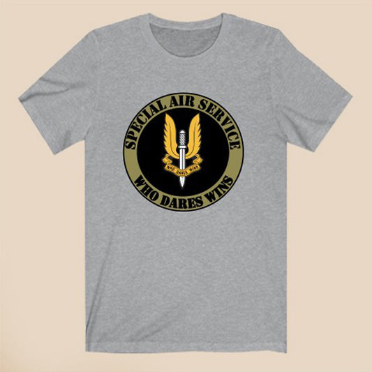 British SAS Special Air Service Logo Symbol Gray T-Shirt Size S to 3XL