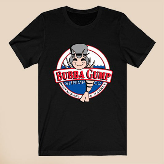 Bubba Gump Shrimp Co Restaurant Logo Symbol Black T-Shirt Size S to 3XL