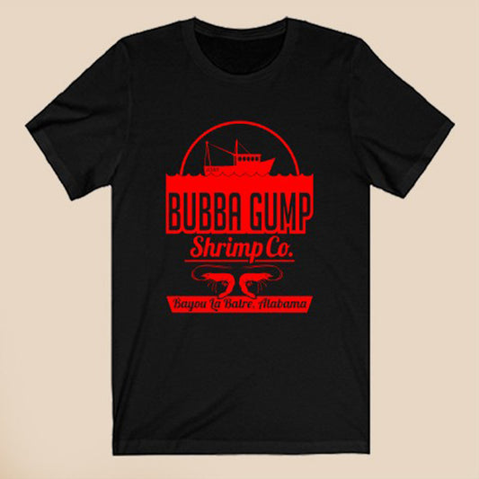 Bubba Gump Shrimp Co Forest Gump Movie  Logo Symbol Black T-Shirt Size S to 3XL
