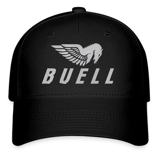 Buell Motorcycles Logo Symbol Black Baseball Cap Hat Size Adult S/M and L/XL
