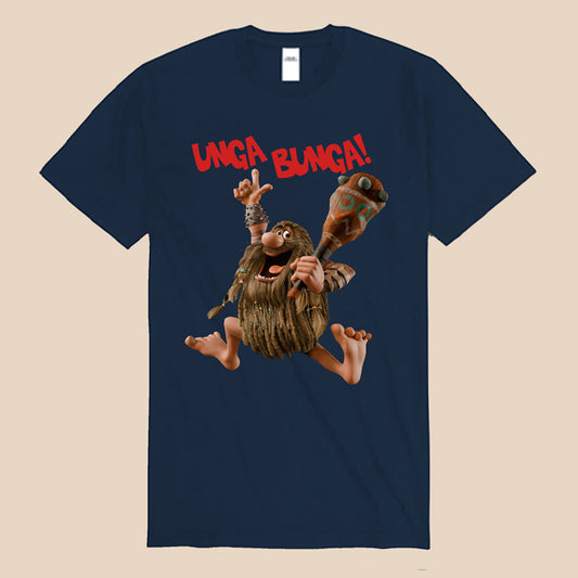 Captain Caveman Unga Bunga American Animated Mystery Comedy Series Logo Symbol Navy T-Shirt Size S to 3XL