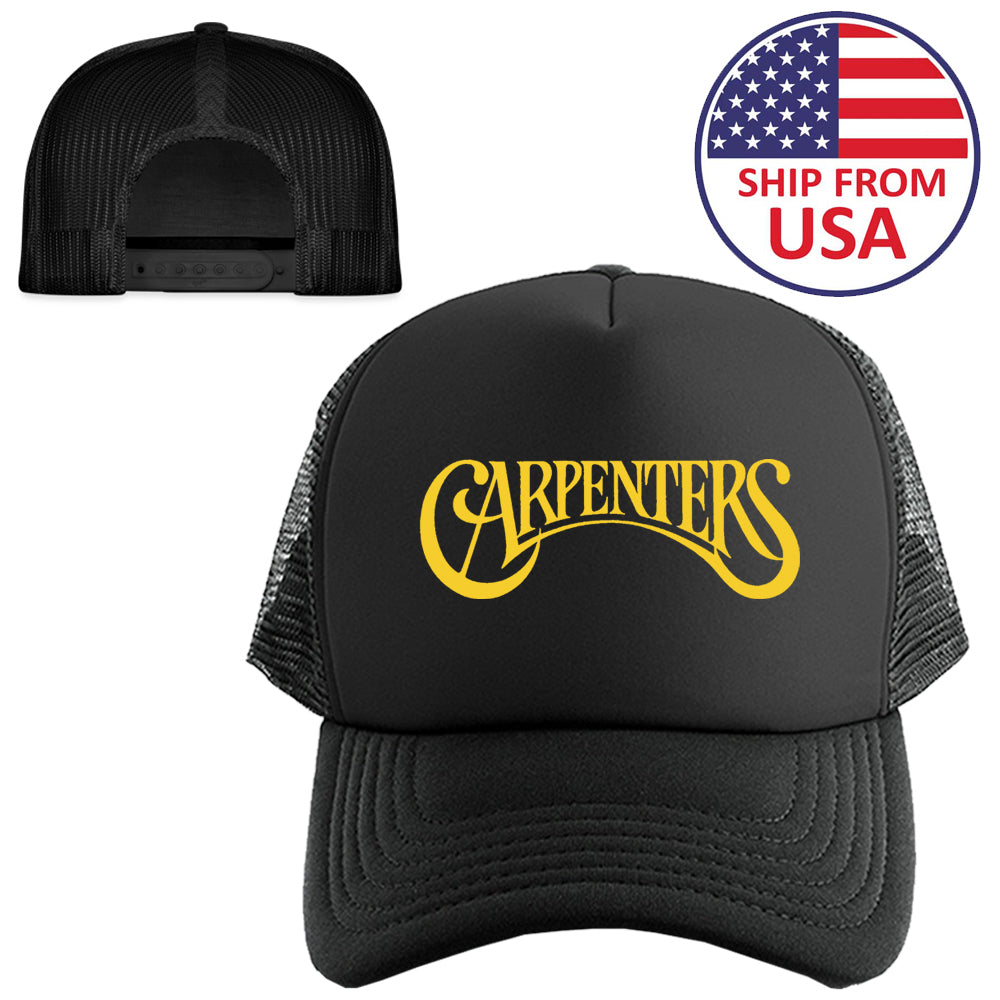 The Carpenters American vocal and instrumental duo Logo Symbol Black Trucker Hat Cap