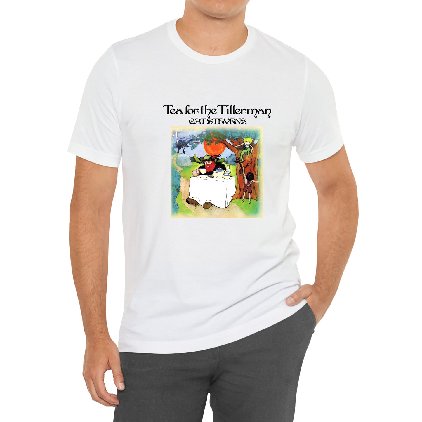 Cat Stevens British Singer And Songwriter Tea For The Tillerman Logo Symbol White T-Shirt Size S to 3XL