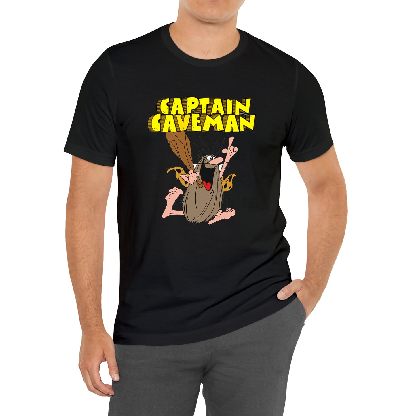 Captain Caveman Logo Retro Cartoon T-Shirt Size S to 3XL