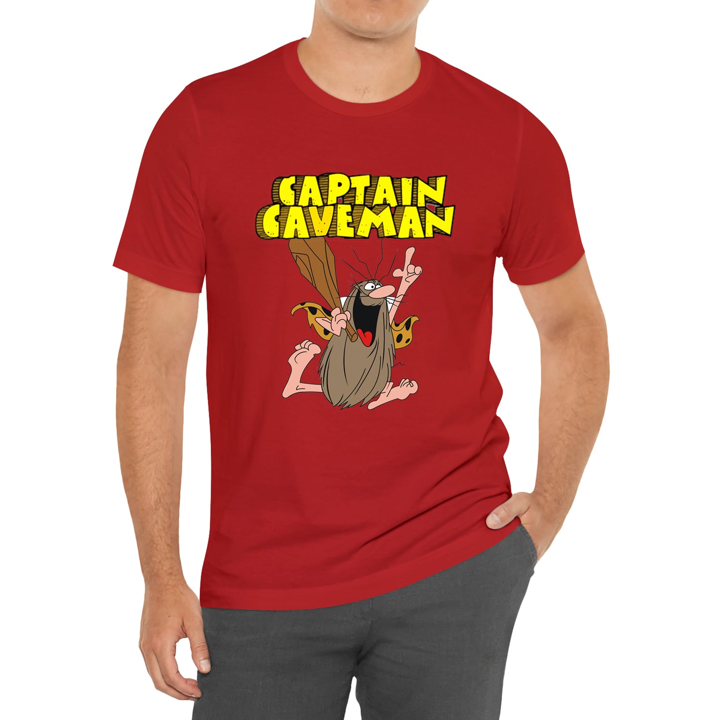 Captain Caveman Logo Retro Cartoon T-Shirt Size S to 3XL