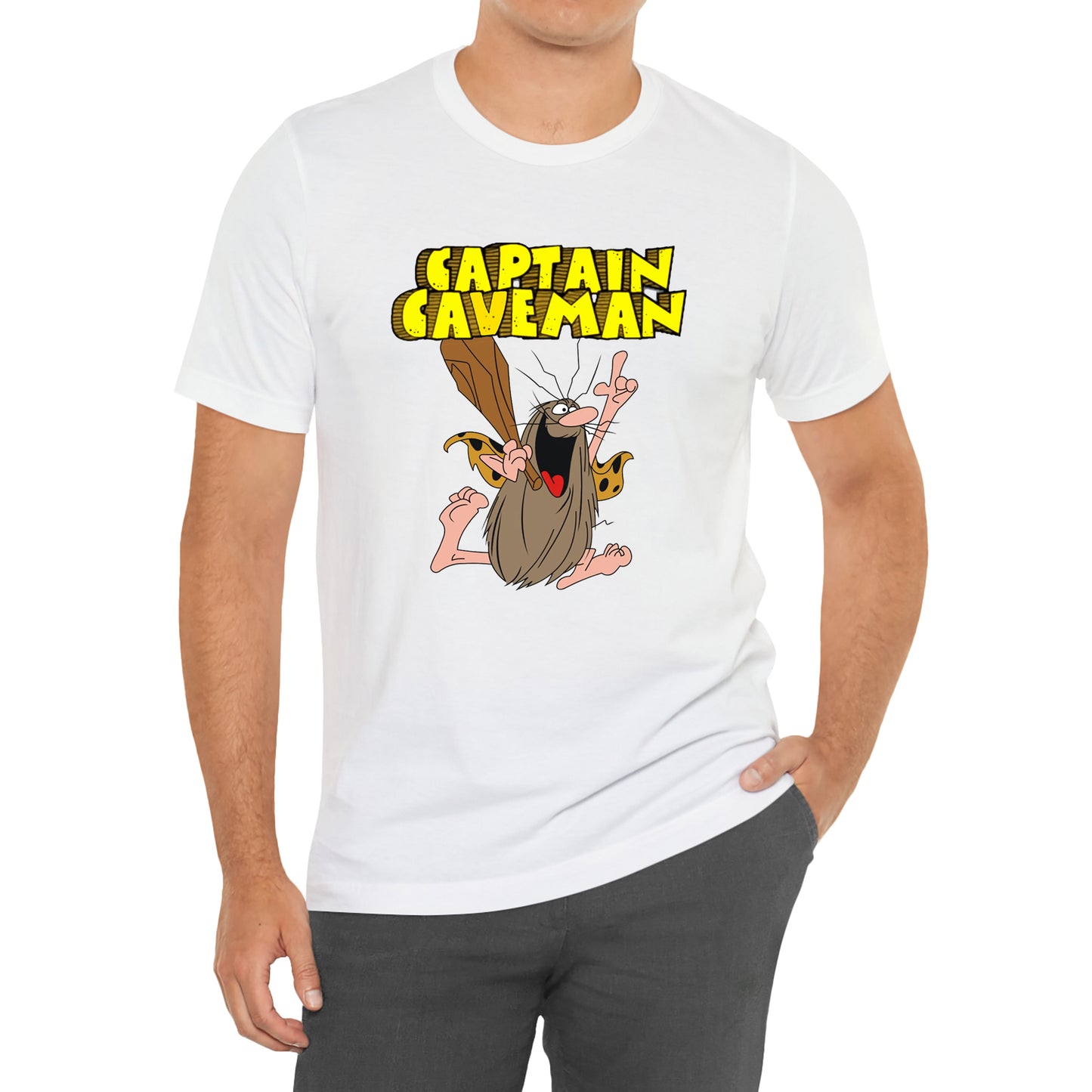 Captain Caveman Logo Retro Cartoon T-Shirt Size S to 3XL