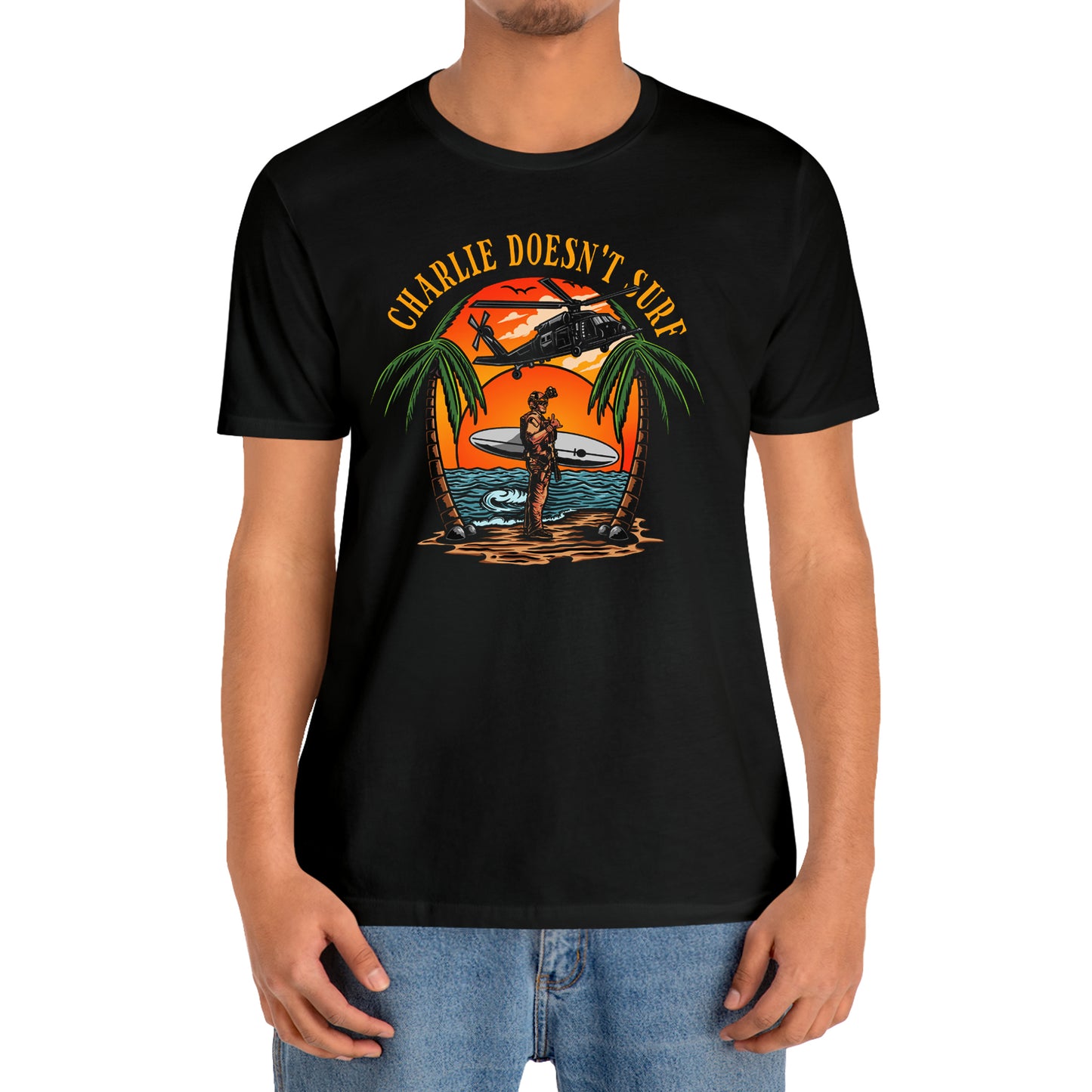 Funny Charlie Don't Surf Doesn't Surf Logo T-Shirt Size S to 3XL