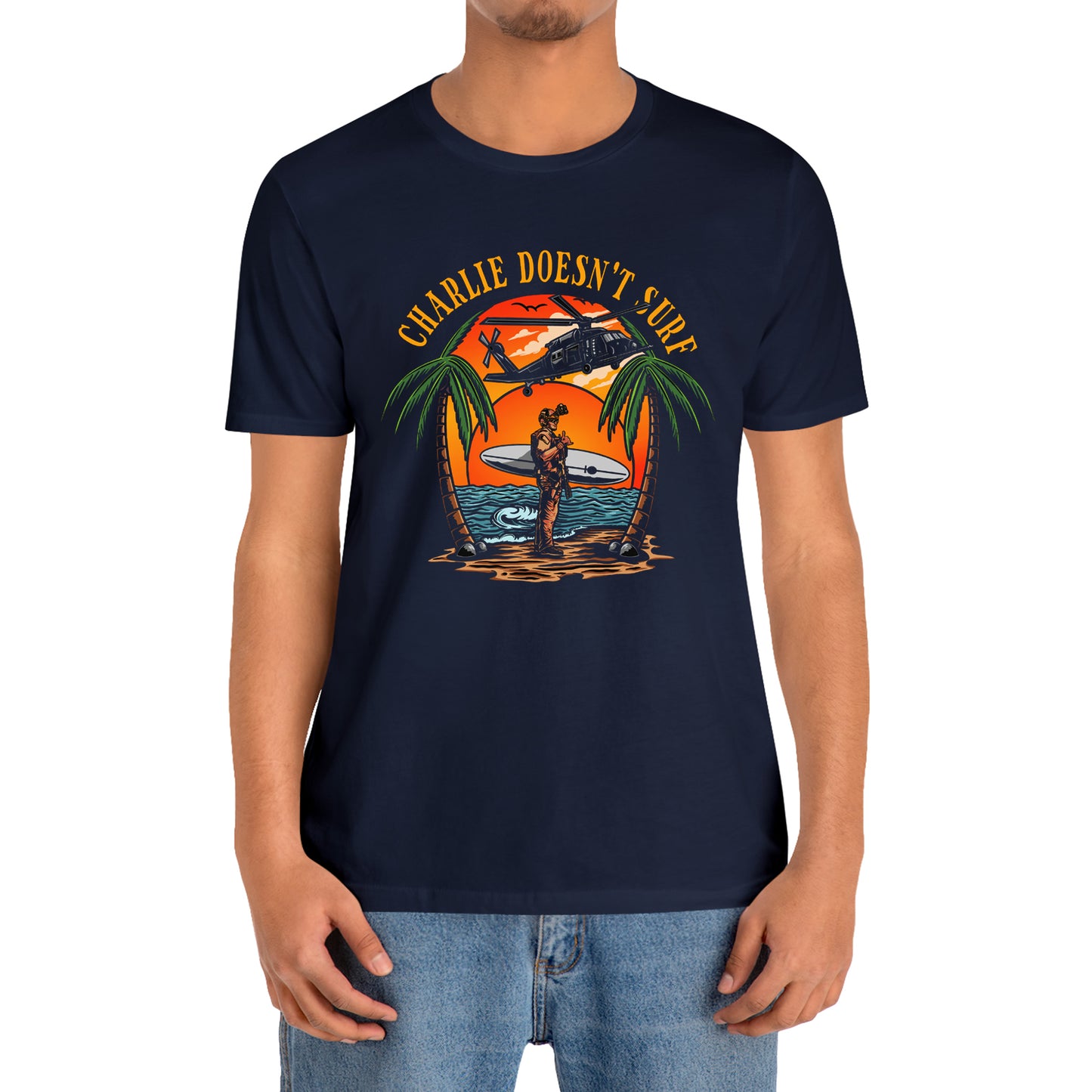 Funny Charlie Don't Surf Doesn't Surf Logo T-Shirt Size S to 3XL