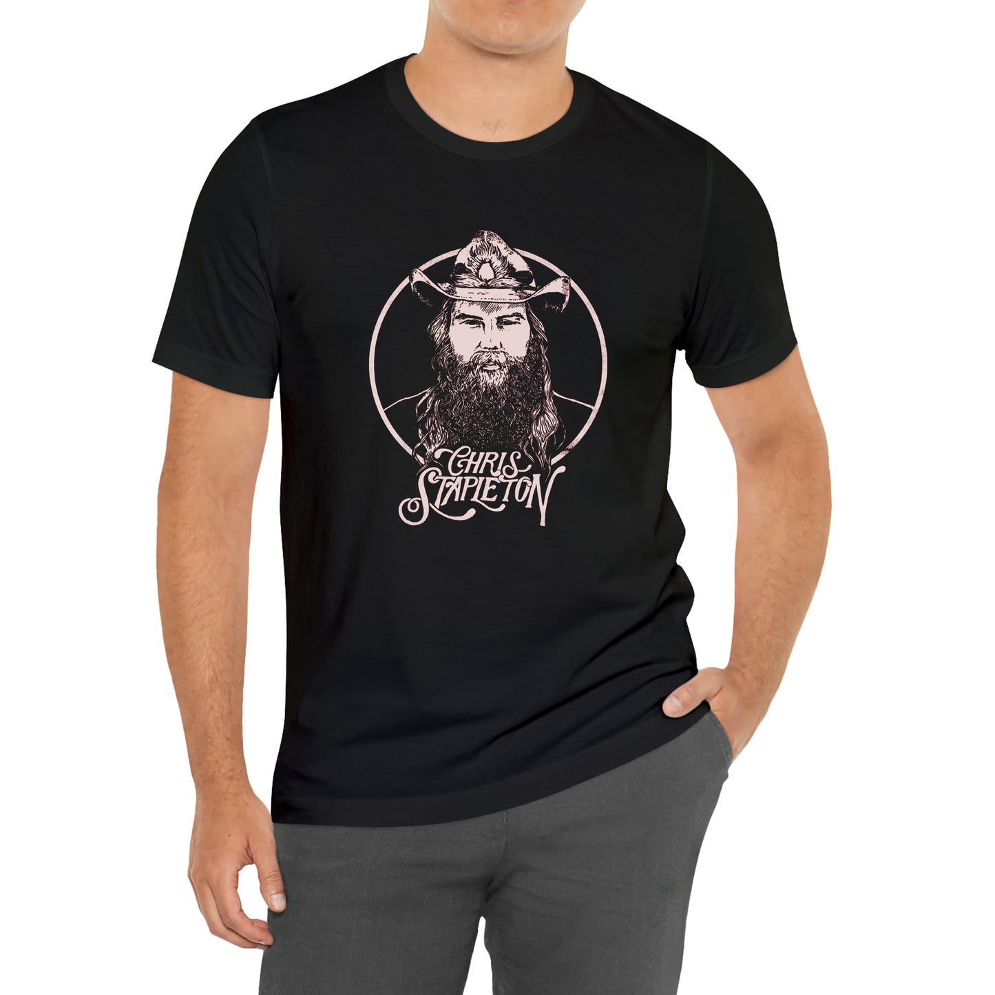 Chris Stapleton American Country Singer Songwriter And Guitarist Logo Symbol Black T-Shirt Size S to 3XL